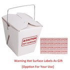 50 Pack 32oz Chinese Take Out Food Boxes With Metal Wire Handle   Labels  Party