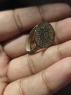 Ancient Bronze Ring Genuine Roman Byzantine Ornamented Collectible Dark Patina