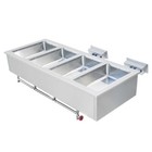 Stainless Steel Four Pan Insulated Drop-in Hot Food Well - 208 240v
