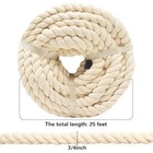 Strong Cotton Rope 3 4 Inch X 25 Feet Twisted Natural Cotton 3 4 Inch X 25 Feet