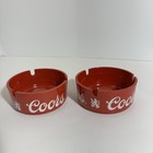 Vintage Coors Beer Red Plastic Cigarette Ashtray 3 75  Set Of 2 Bar Man Cave H1