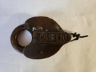 Vintage antique Fraim Brass Heart Shaped Padlock With Key   Works 
