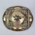 Antique 19thc Silver Plated And Glass Sardine Dish   Cover On Stand