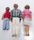 Vintage Set Of 3 Miniature Dollhouse Family Dolls Father Mother   Son Scale 1 12
