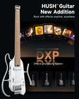 Donner Hush X Pro Headless Electric Guitar With Gig Bag   Accessories   White
