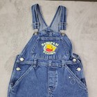 Vintage Disney Winnie The Pooh Overalls Boys 7 8 Blue Jean Denim Cargo 90s Y2k