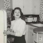 Vintage Snapshot Photo 1940s Women Retro Kitchen Interior B w Photograph