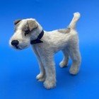 Vintage Wire Fox Terrier Fur Covered  Glass Eyes  Figure  Toy  Doll Companion