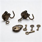 3 Pcs Old Vintage Antique Style Mini Padlocks Key Lock Bronze Retro Jewelry Lock