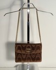 Vintage 1970s Mod Purse By Lewis Brown Patterned Velvet W chain Ec