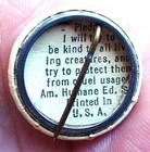 1950s Be Kind To Animals Humane Society Pin Back Pledge Badge