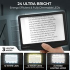 5x Rechargeable Page Magnifier With 3 Color Light Modes For Seniors   Low Vision