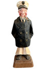 Vintage Swiss Or German Folk Art Hand Carved Wood Sea Captain Carving 5 25 