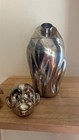 Godinger Silver Monkey Cobbler Cocktail Shaker 12 Oz W  Strainer  3-piece