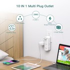 Surge Protector Wall Outlet Extender  Multi Plug  6 Ac  4 Usb  Rotating Plug