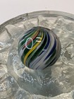 Antique German Handmade Josephs Coat Swirl Glass Marble 0 89  Shooter Red Blue