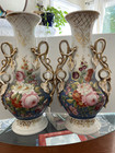Vintage Pair Of Floral Vases  Estimated 1920