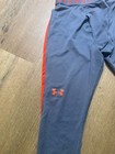 Under Armour Coldgear Men   s Small Fitted Leggings Gray Orange Compression Pants