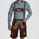 Men s German Lederhosen Oktoberfest Outfit Brown Suede Embroidered Shorts