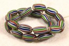 20 Old Venetian Striped Rainbow Melon Chevron Glass African Trade Beads F