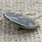 Sterling Silver 925 Turquoise   Coral Inlay Chips Wolf   Moon Golf Ball Marker 
