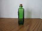 Vintage Wheaton Green Glass Coffin Shaped Poison Bottle Skull   Crossbones Rip