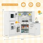 Kids Corner Kitchen Playset Wooden Pretend Play Toy With Microwave   Ice Maker