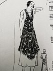 Vintage Apron Pattern Bib Full Size 1920s Flapper Style Gathered Drop Waist 