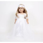 Wedding Gown W  Flower Headpiece 18  Doll Clothes Fits American Girl Doll