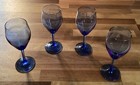 Vintage Teardrop Blue 6 Oz Stemmed Wine Glasses  6 5    Water Goblet Set Of 4