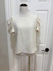 Amanda Uprichard -revolve -ivory Cream Puff Sleeve Merris Top Size Xs