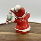 Vtg Napco Santa Claus Candle Hugger Figurine Ceramic 1957 Candy Cane Mcm