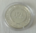 1992 El Salvador Silver 150 Colones - Discovery Of America   Columbus Ships