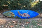 Tropical Ocean Sea Turtle Airbrushed Decorative Surfboard Plaque 39 x10 