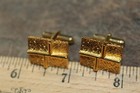 Vintage Gold Tone Mid Century Modern Cuff Links