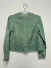 Antique 1910s Green Cotton Edwardian Blouse Shirt Eyelet Lace Collar Victorian