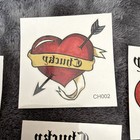 Set Of 4 Small Temporary Press-on Heart Love Chucky Tatoo Horror Movie
