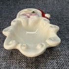 Vintage Winking Santa Trinket Dish Ashtray Christmas 1950 s Mcm Rhinestones