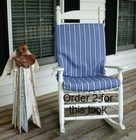 Outdoor Patio Chair Pads   Stadium Blue Stripe   23 X 22 X 2 5   new  