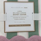Pottery Barn Teen Lara Ric Rac Stripe Duvet Cover  Twin   Green   Pink