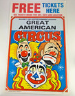Great American Circus Vintage Advertisement Poster Carnival Clowns Wc