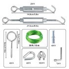 3 16  Clothes Line Outdoors  50 Ft Pvc Coated Steel Cable Clip Kit   Multi-us   