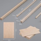 150 Pieces Balsa Wood Sticks Hardwood Square Wooden Craft And Sheets 