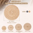 8 Pcs Round Woven Placemats  4 3  Braided Placemat  Gray khaki