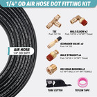 50ft 1 4 Air Hose Brass Fittings Kit 11pcs 1 4  Od Quick Push To Connect Dot Bra