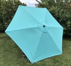 Patio Umbrella Top Canopy Replacement Cover Fit 9ft 6 Ribs Peacock Blue  New