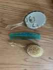 Vintage 3 Piece Vanity Set Of Brush  Comb  And Hand Mirror