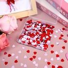 Red Pink Heart Shaped Metallic Foil Table Confetti Valentines Decor Set