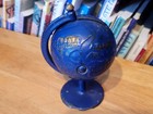 Vintage Early 1900 s  Blue Grey Iron Cast Iron  Globe  Bank  Ca   1900-1903