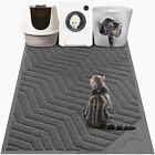 47 X 36 Cat Litter Mat Jumbo Kitty Trapping Mess Box Pad Waterproof Gray